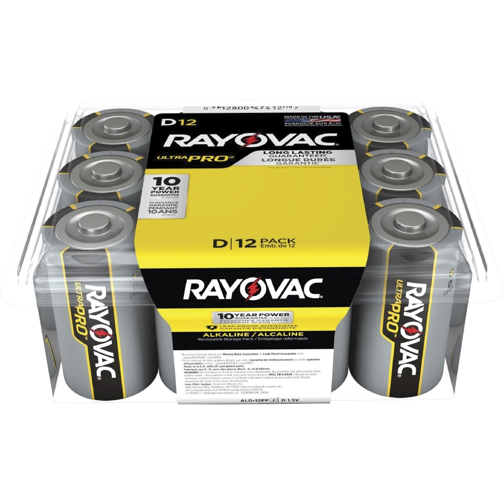 Rayovac Ultra Pro Alkaline D Battery 12-Pack