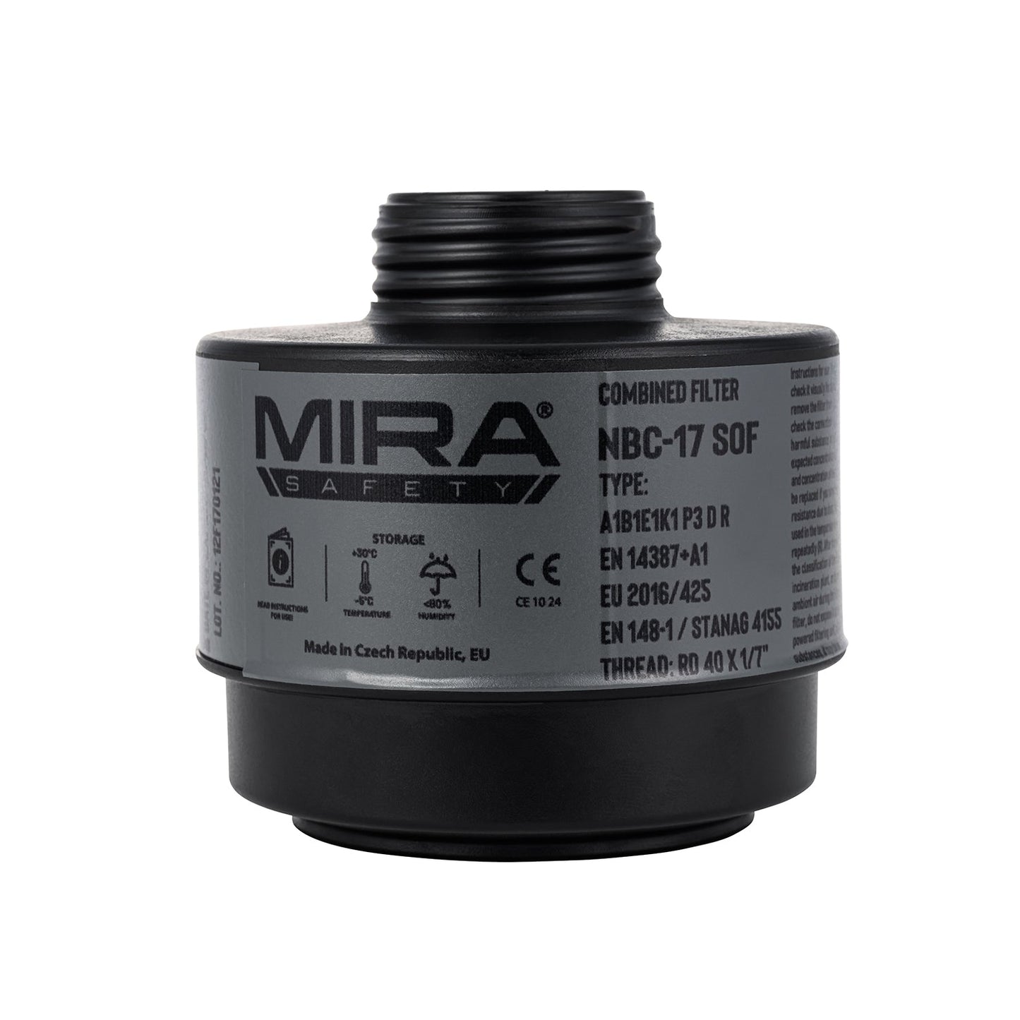 CBRN Gas Mask Filter Lightweight NBC-17 SOF 40mm - 10 Year Shelf Life